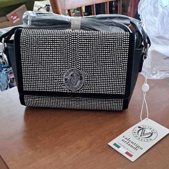 Valentino Orlandi Handbags - Valentino Orlandi Black and Silver Women's Bag